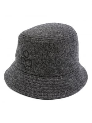 Haftowany kapelusz Isabel Marant szary