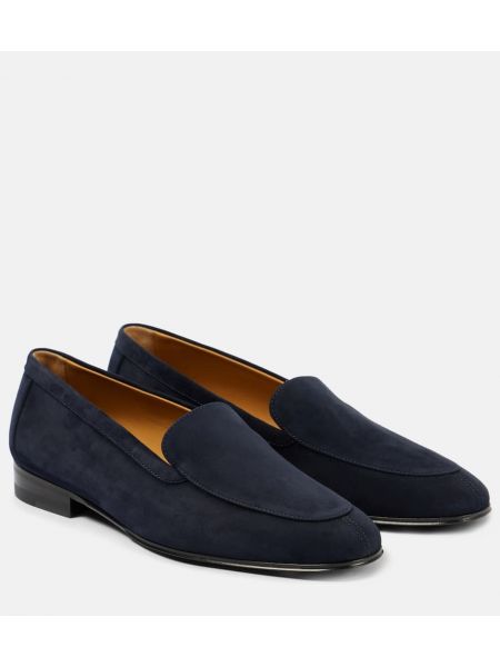 Pantofi loafer din piele de căprioară The Row albastru