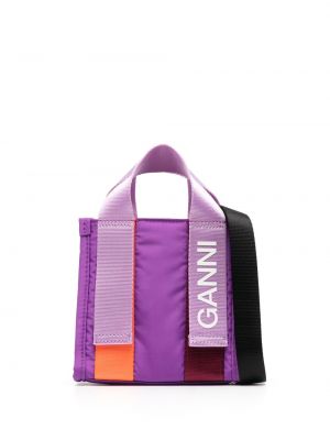 Geantă shopper Ganni violet
