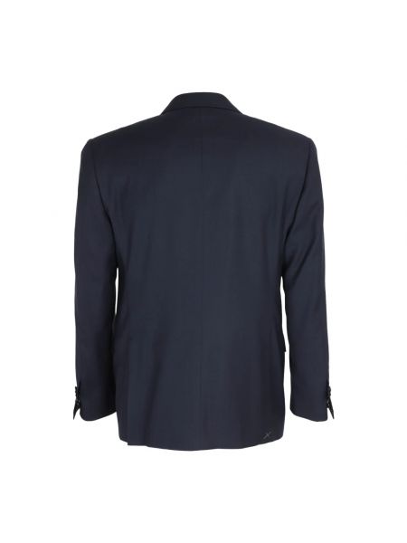 Abrigo de botonadura sencilla de lana elegante Corneliani azul