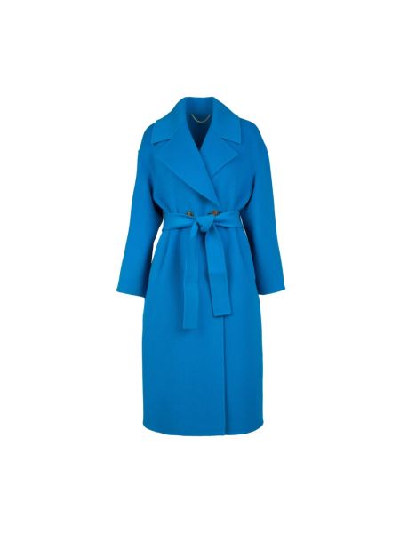 Niebieski płaszcz w jednolitym kolorze Marella