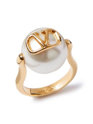 Prsten s perlami Valentino Garavani zlatý