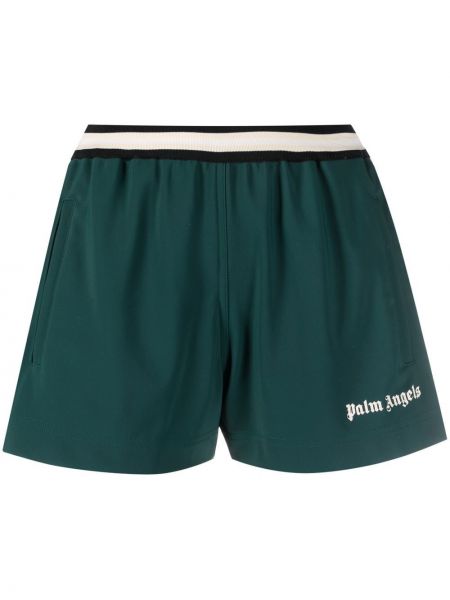 Pantaloncini sportivi con stampa Palm Angels verde