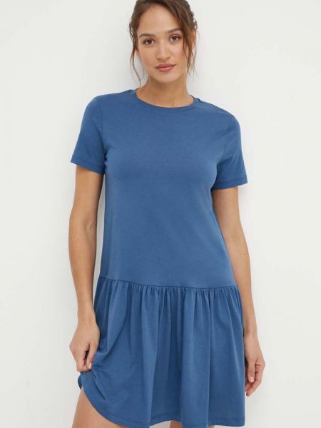 Pamučna mini haljina United Colors Of Benetton plava