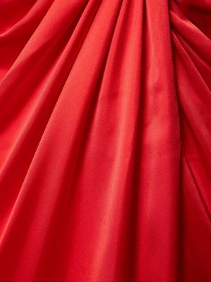Satynowa sukienka długa z dekoltem w serek Zuhair Murad czerwona