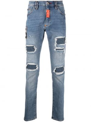 Rippet stretch jeans Philipp Plein blå