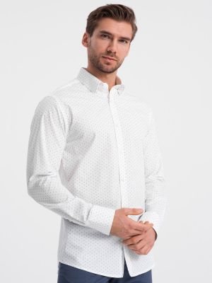 Bavlnená slim fit priliehavá košeľa Ombre biela