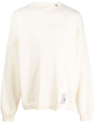 Pull effet usé Maison Mihara Yasuhiro blanc