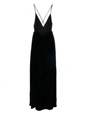 Aksamitna sukienka długa Ulla Johnson czarna