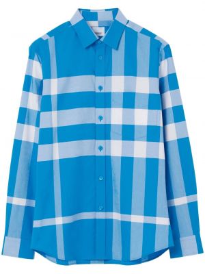 Chemise à carreaux à imprimé oversize Burberry bleu