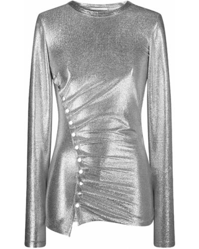 Top in viscosa in jersey Paco Rabanne argento
