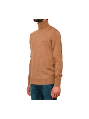 Jersey cuello alto con cuello alto de tela jersey Calvin Klein marrón