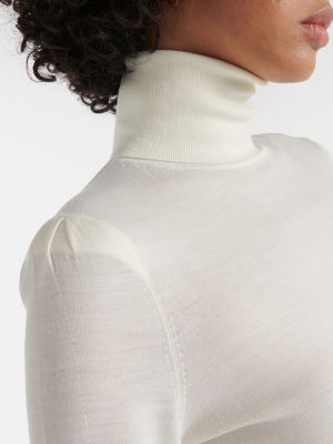 Vilnas džemperis ar augstu apkakli Chloé balts