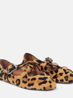 Leopárdmintás balerina cipők nyomtatás Alaã¯a barna
