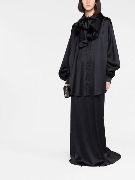 Bluse mit schleife mit kapuze Balenciaga schwarz
