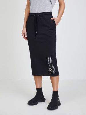 Džínová sukně Calvin Klein Jeans černé