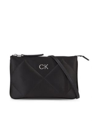 Szatén crossbody táska Calvin Klein fekete