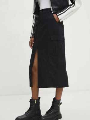 Pamučna midi suknja Answear Lab crna