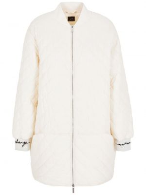 Prešívaná bunda na zips Armani Exchange biela
