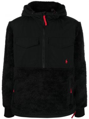 Fleecová bunda s kapucí Polo Ralph Lauren černá