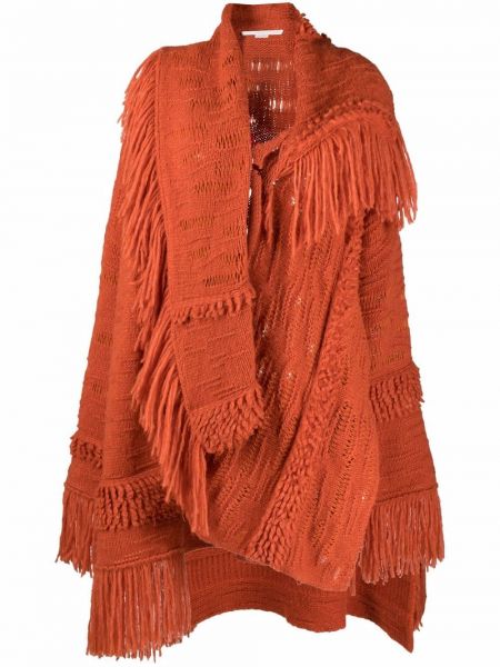 Cappotto in lana d'alpaca in maglia con motivo a stelle Stella Mccartney arancione