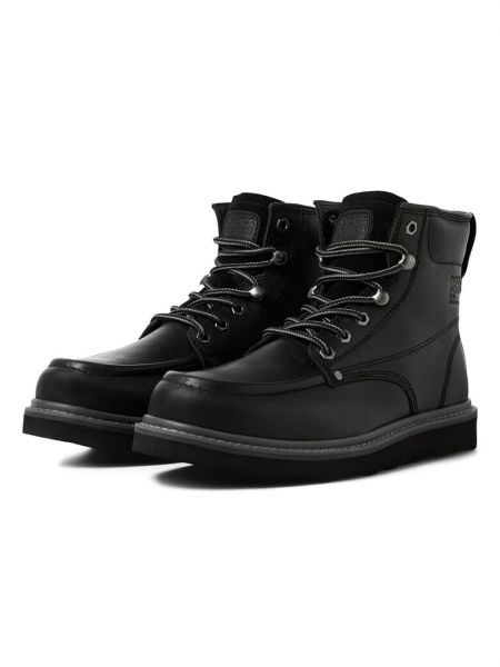 Кожаные ботинки Jack & Jones черные
