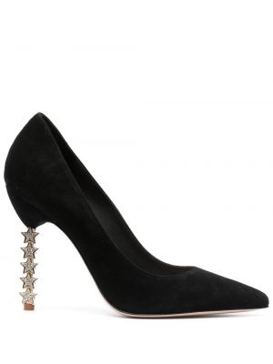 Велурени полуотворени обувки Sophia Webster черно