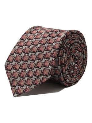 Бордовый шелковый галстук Prada