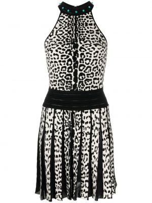 Kleid mit print mit leopardenmuster mit plisseefalten Roberto Cavalli