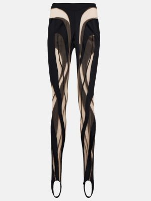 Mesh jersey gerade hose Mugler schwarz