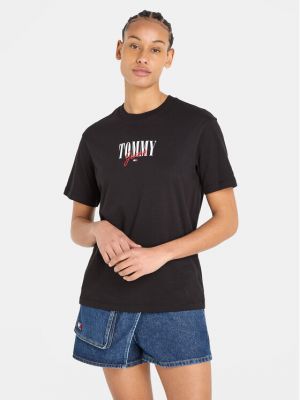 Tricou cu croială lejeră Tommy Jeans negru