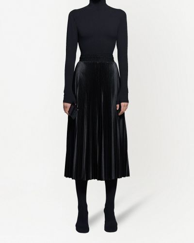 Falda midi plisada Balenciaga negro
