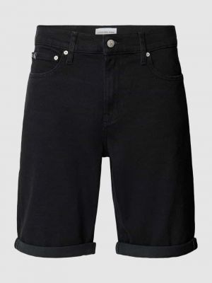 Szorty jeansowe slim fit Calvin Klein Jeans czarne