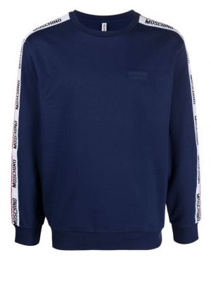 Raštuotas džemperis apvaliu kaklu Moschino mėlyna