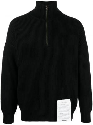 Kašmírový svetr na zip Ballantyne černý