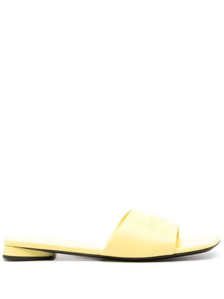 Кожени ниски обувки Balenciaga жълто
