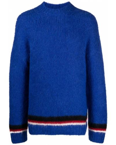 Jersey a rayas manga larga de tela jersey Saint Laurent azul