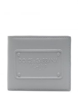 Iš natūralios odos piniginė Dolce & Gabbana pilka
