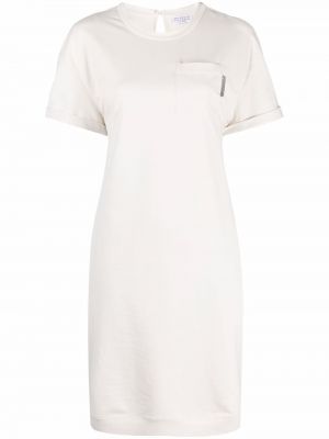 Mini robe avec manches courtes Brunello Cucinelli blanc
