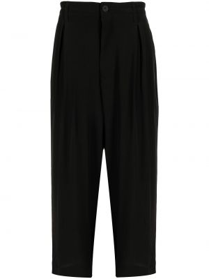 Pantalones rectos de cintura alta Yohji Yamamoto negro