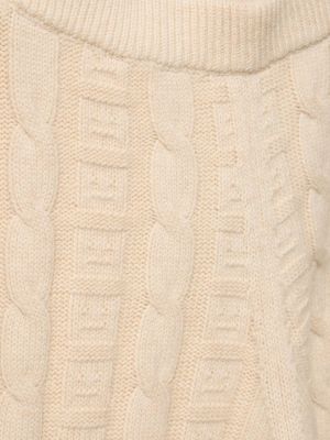 Pantalon en laine en tricot large Acne Studios beige