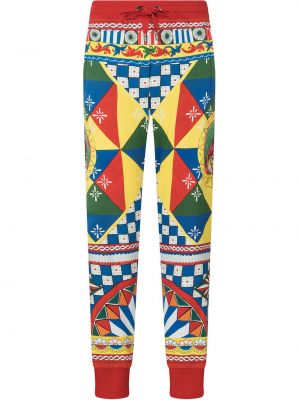 Pantalones de chándal con estampado con estampado geométrico Dolce & Gabbana rojo