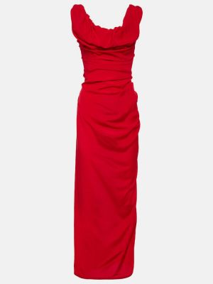 Dolga obleka iz krep tkanine Vivienne Westwood rdeča