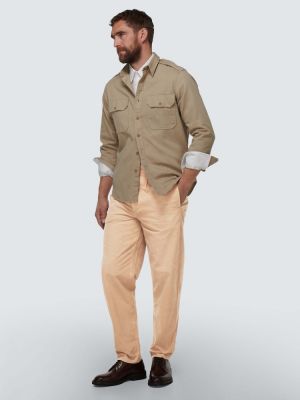 Pamut egyenes szárú nadrág Polo Ralph Lauren bézs