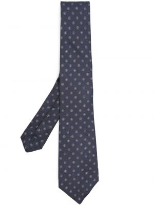 Φλοράλ μεταξωτή γραβάτα με σχέδιο Kiton μπλε