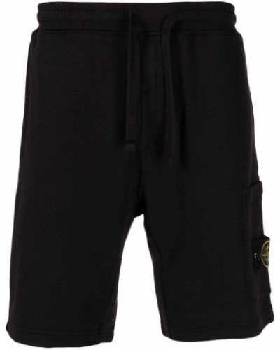 Pantalones cortos cargo con apliques Stone Island negro