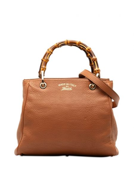 Бамбукови чанта за чанта Gucci Pre-owned кафяво