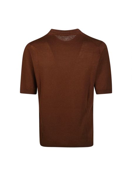 Camisa de lino de algodón Paolo Pecora marrón