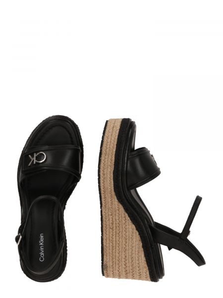Sandales à talons compensés Calvin Klein noir