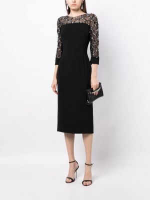 Sukienka midi z krepy Jenny Packham czarna